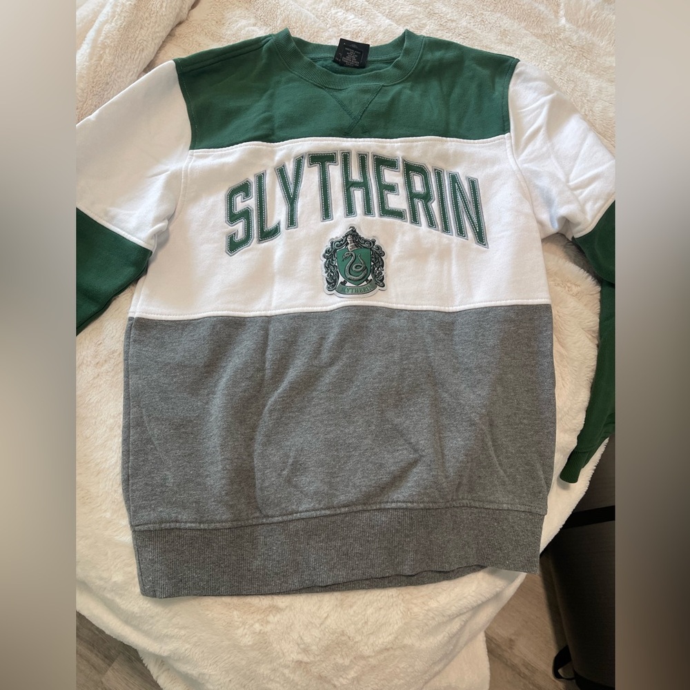 Slytherin Sweatshirt- Green, White, and Gray